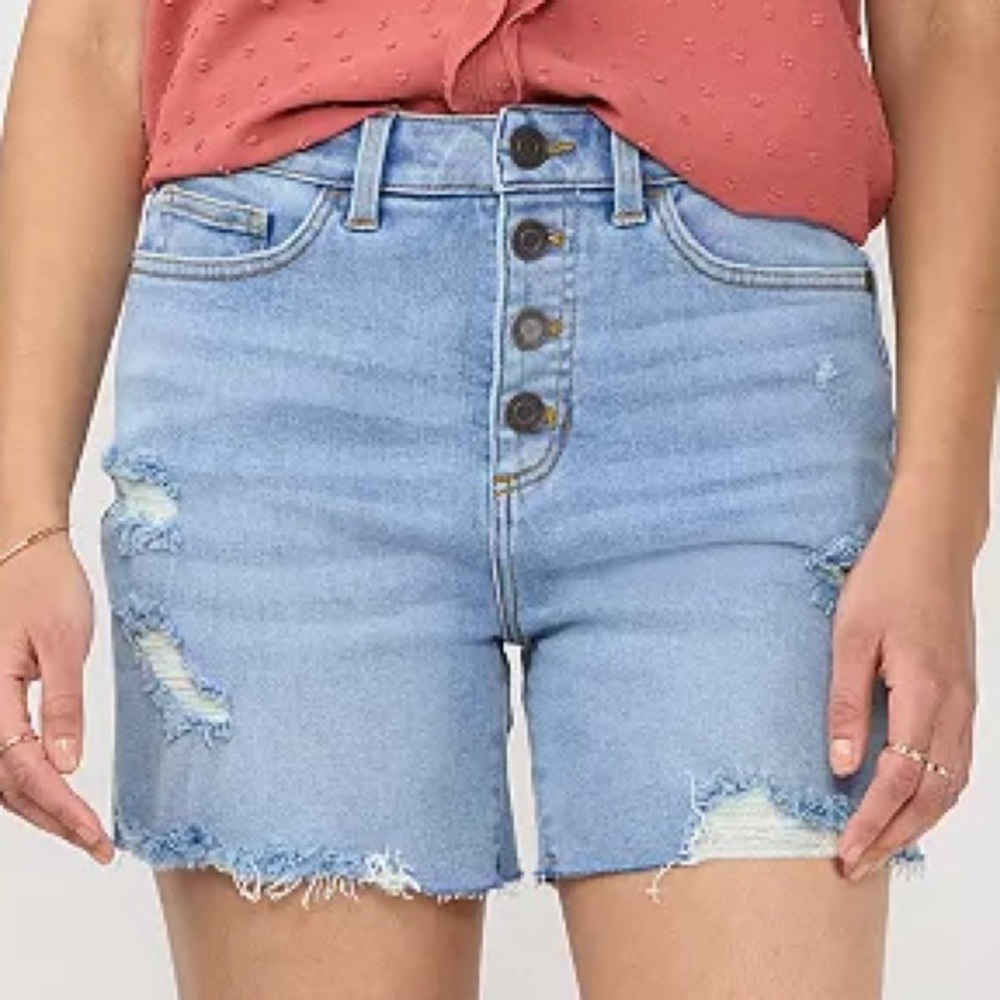 Women's LC Lauren Conrad Super High Rise Cut-Off Denim Shorts Size 6